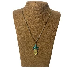 Banana Republic Pineapple Gem Gold-Toned Necklace